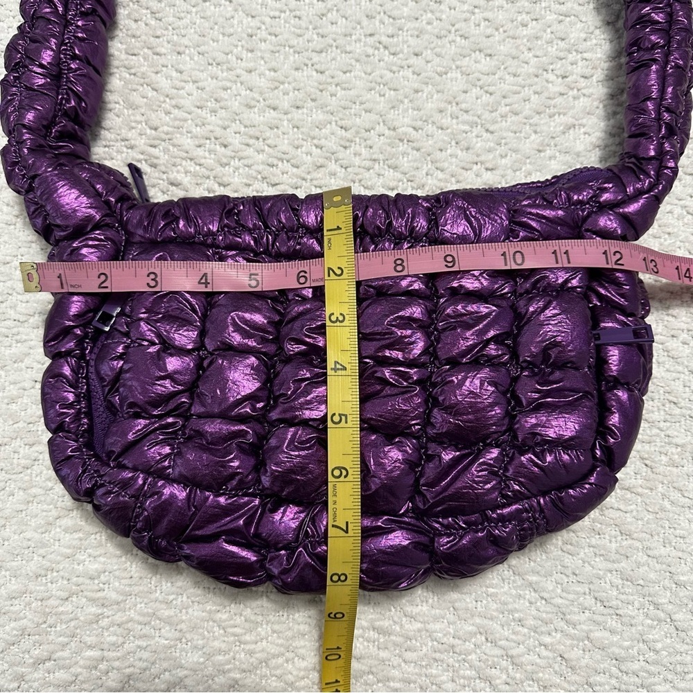 Urban Outfitters Silence + Noise Max Pucker Quilted Crossbody Purple Bag NWOT - Picture 4 of 11